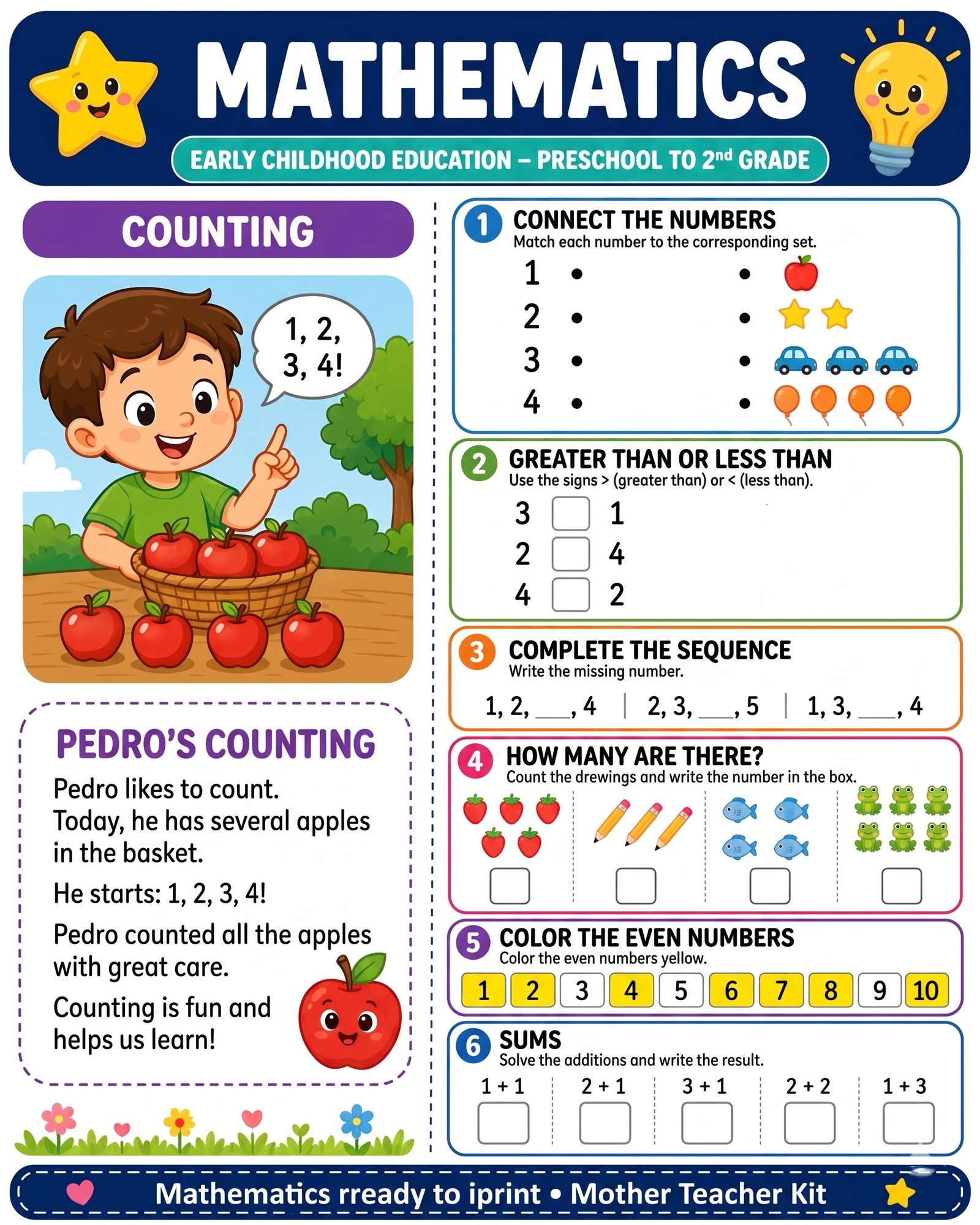 Math & Numbers Activity Sheet Preview