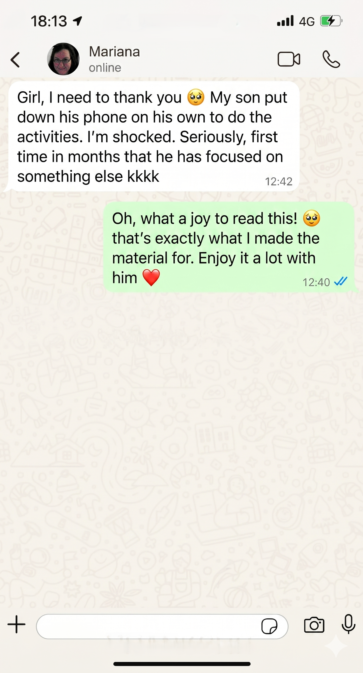 Mariana's testimonial